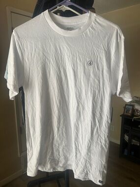 Volcom White Short Sleeve Logo Tee